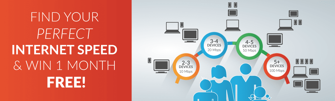 Find your perfect internet speed and win 1 month free!