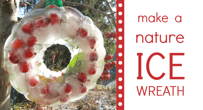 Make a nature ice wreath