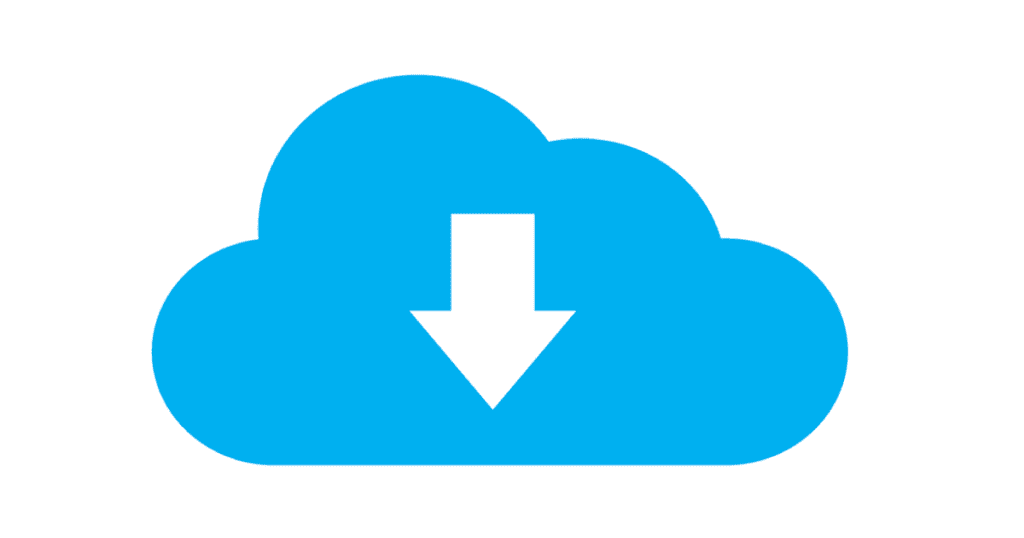 A cloud download symbol.