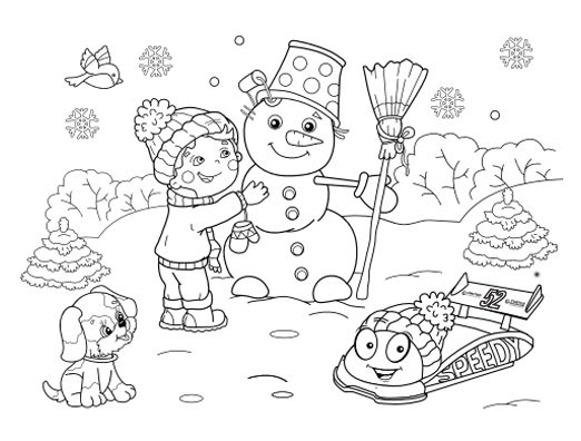 Winter coloring page.