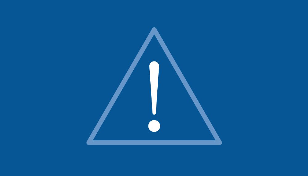 Blue warning sign.