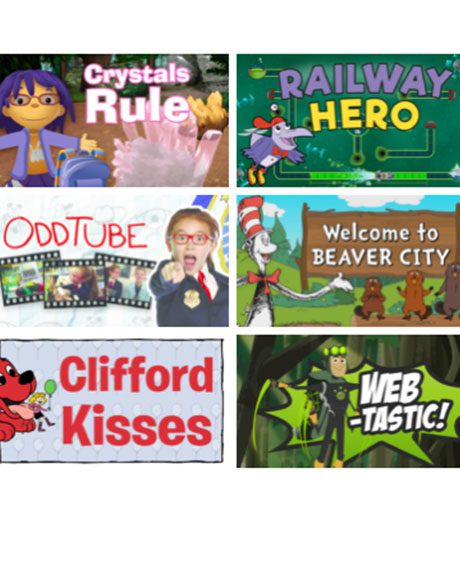 Picture collage of kids shows.