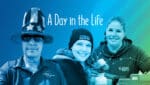 "A day in the life" featuring images of three United Communications employees.