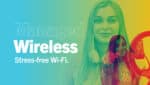 "Managed Wireless. Stress-free Wi-Fi" woman recording videos with ring light